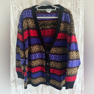 Vintage Animal Print Oversized Cardigan Size 1X